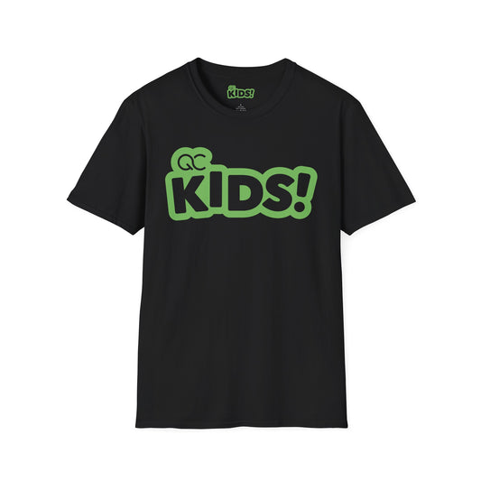 Kids T-Shirt — 'QC KIDS!' Front Logo & Circular 'Matthew 19:14' Back Graphic