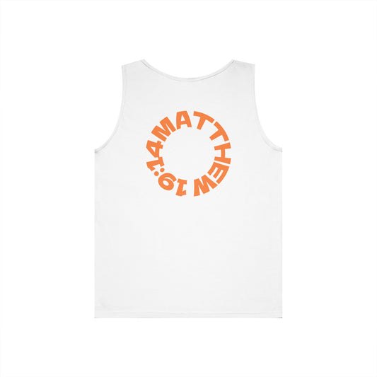 Kids! Orange Logo Tank Top — Youth Graphic Church / Matthew 19:14 Circle Back Print