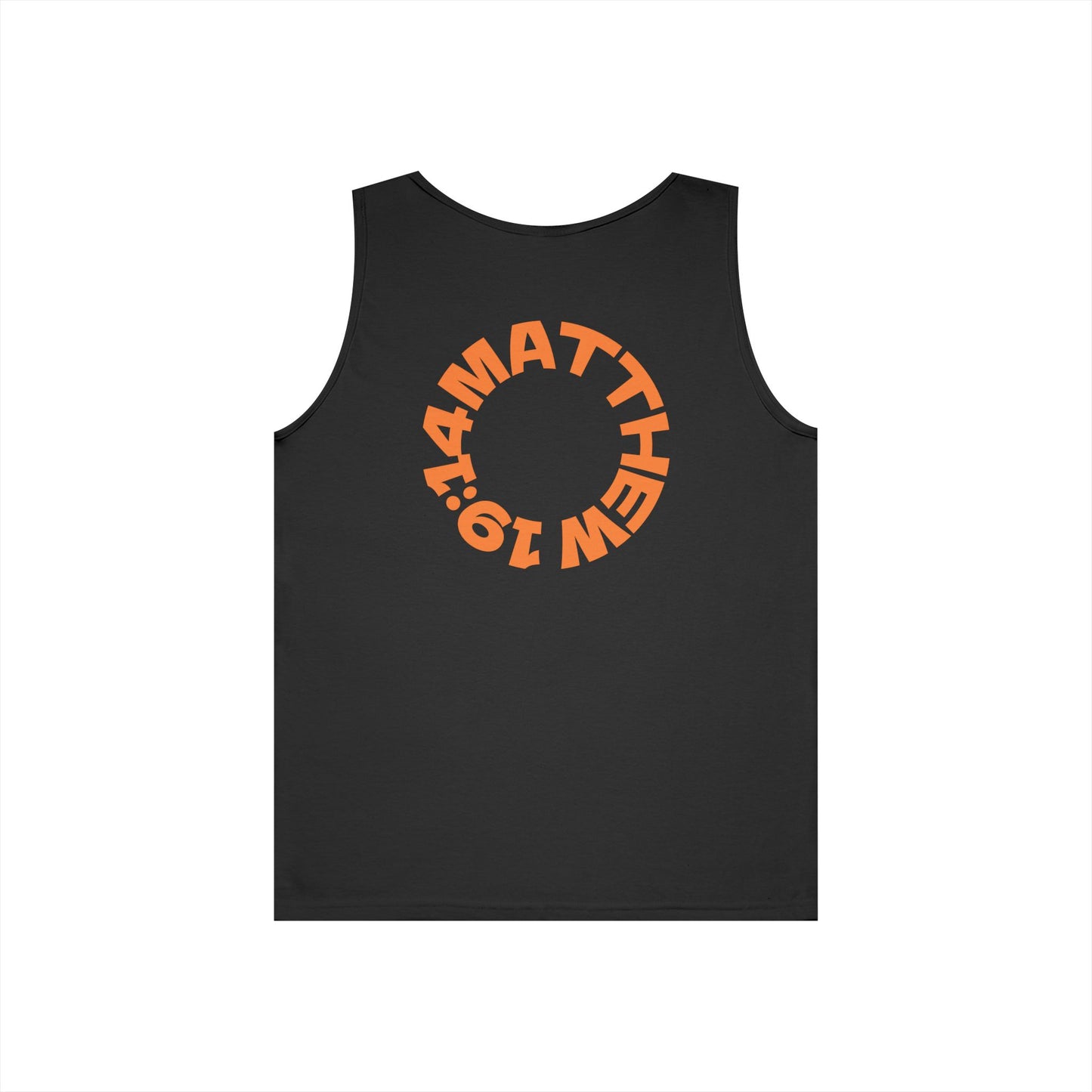 Kids! Orange Logo Tank Top — Youth Graphic Church / Matthew 19:14 Circle Back Print