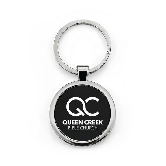 QC Bible Stainless Steel Round Keychain