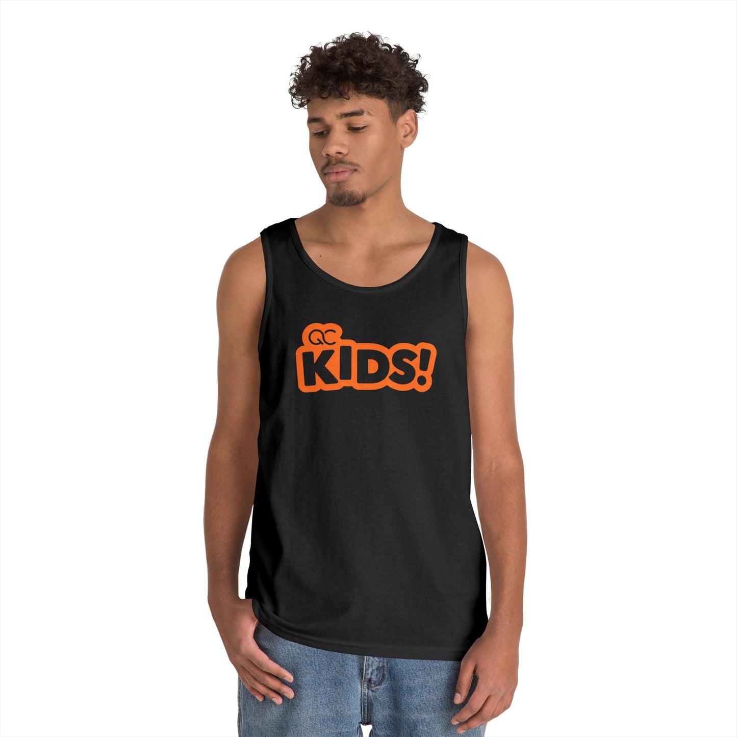 Kids! Orange Logo Tank Top — Youth Graphic Church / Matthew 19:14 Circle Back Print